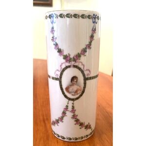 German Gebrüder Heubach #4565 Porcelain Victorian Lady Vase Rare Antique